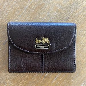 Coach mini wallet brown leather